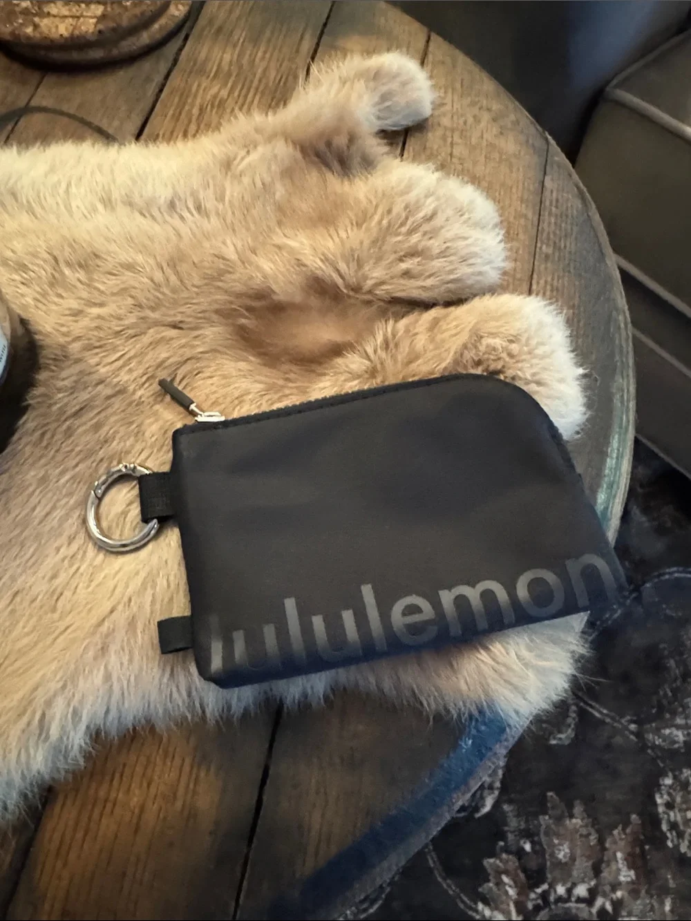 lululemon athletica Black Zip Key & Card Pouch